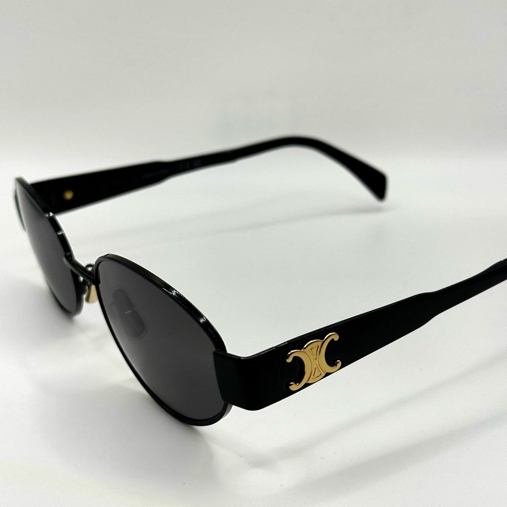 CELINE Triomphe Metal 01 Sunglasses Gold/Black - Picture 6 of 12